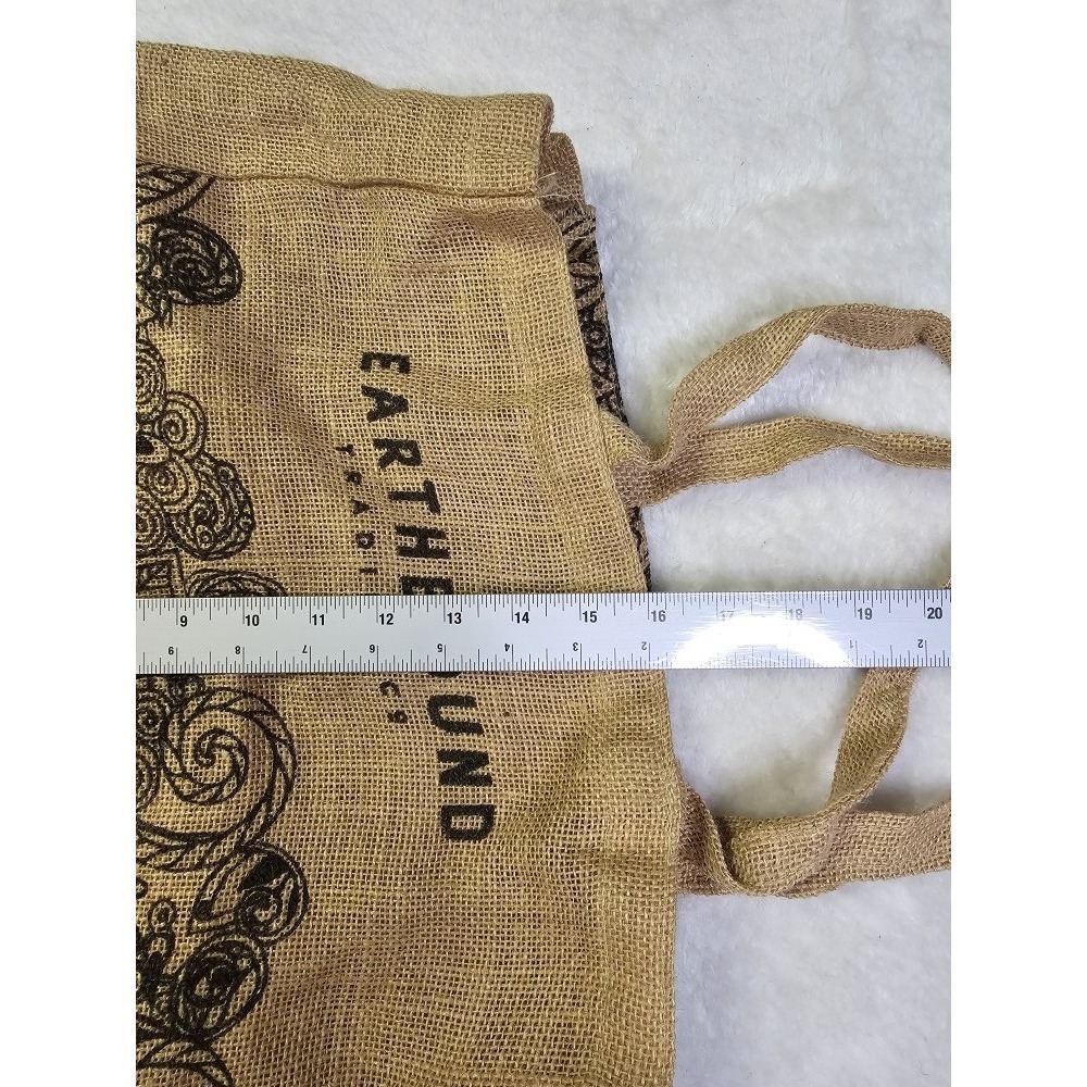 Earthbound Trading Company Burlap Tote‎ Bag Shopping Grocery Bag - Picture 6 of 6